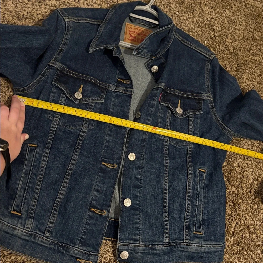 Levi's Dark Blue Denim Jacket Size L - Picture 7 of 12